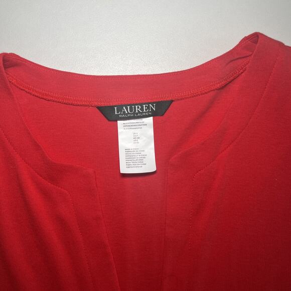 Lauren Ralph Lauren Cover Up Cotton Dress Pockets Red Pullover S Beach Swim EUC - Picture 2 of 11